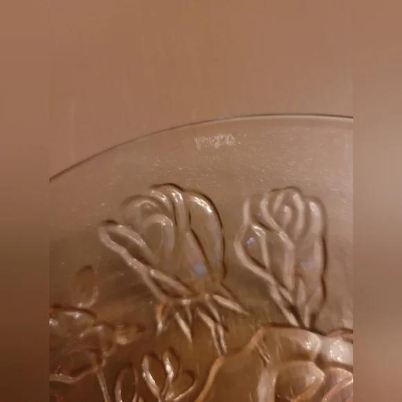 Firna Pink Floral Glass Bowls (2) - Picture 4 of 4